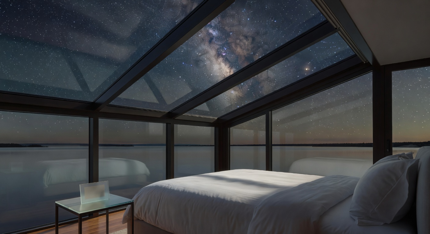 Sky Room featuring large glass ceiling