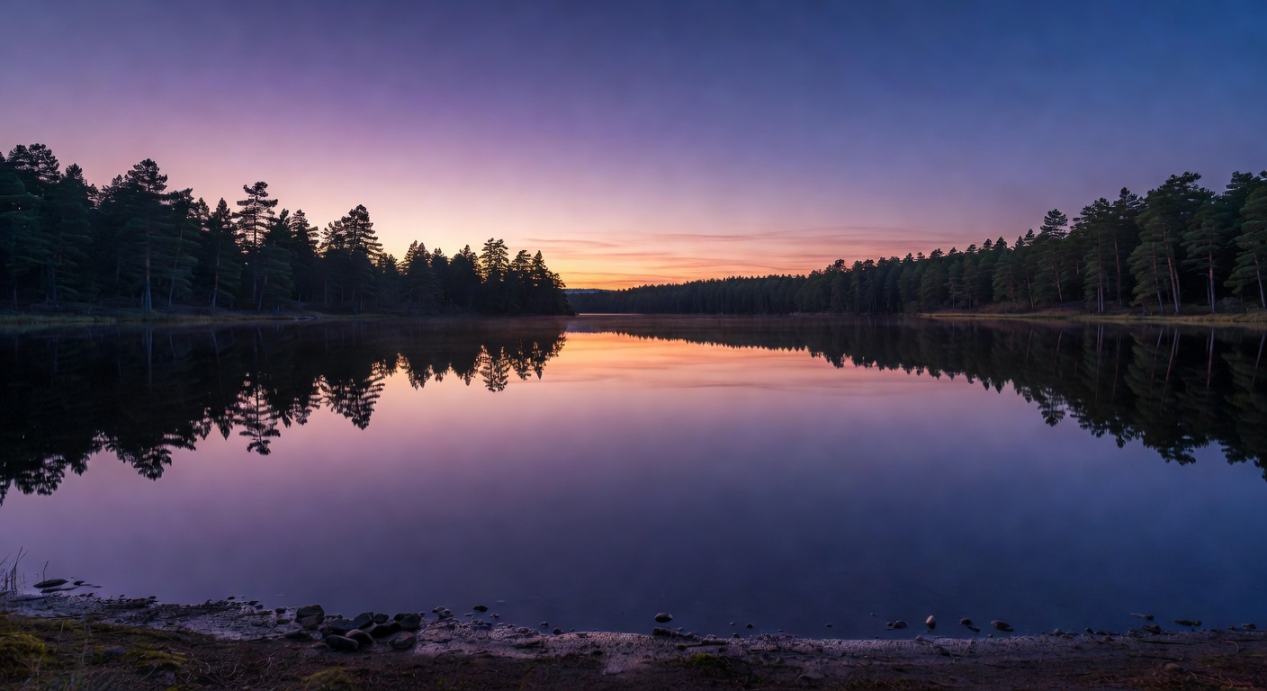 Twilight lake reflection at Findplaysprnt